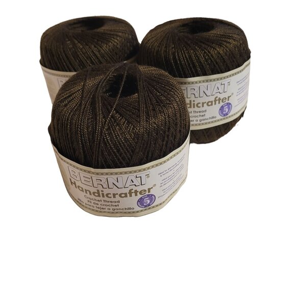 Bernat Handicrafter Crochet Thread Lot 3 Dark Mocha 31013 New 3 oz 371 yds - Picture 2 of 9